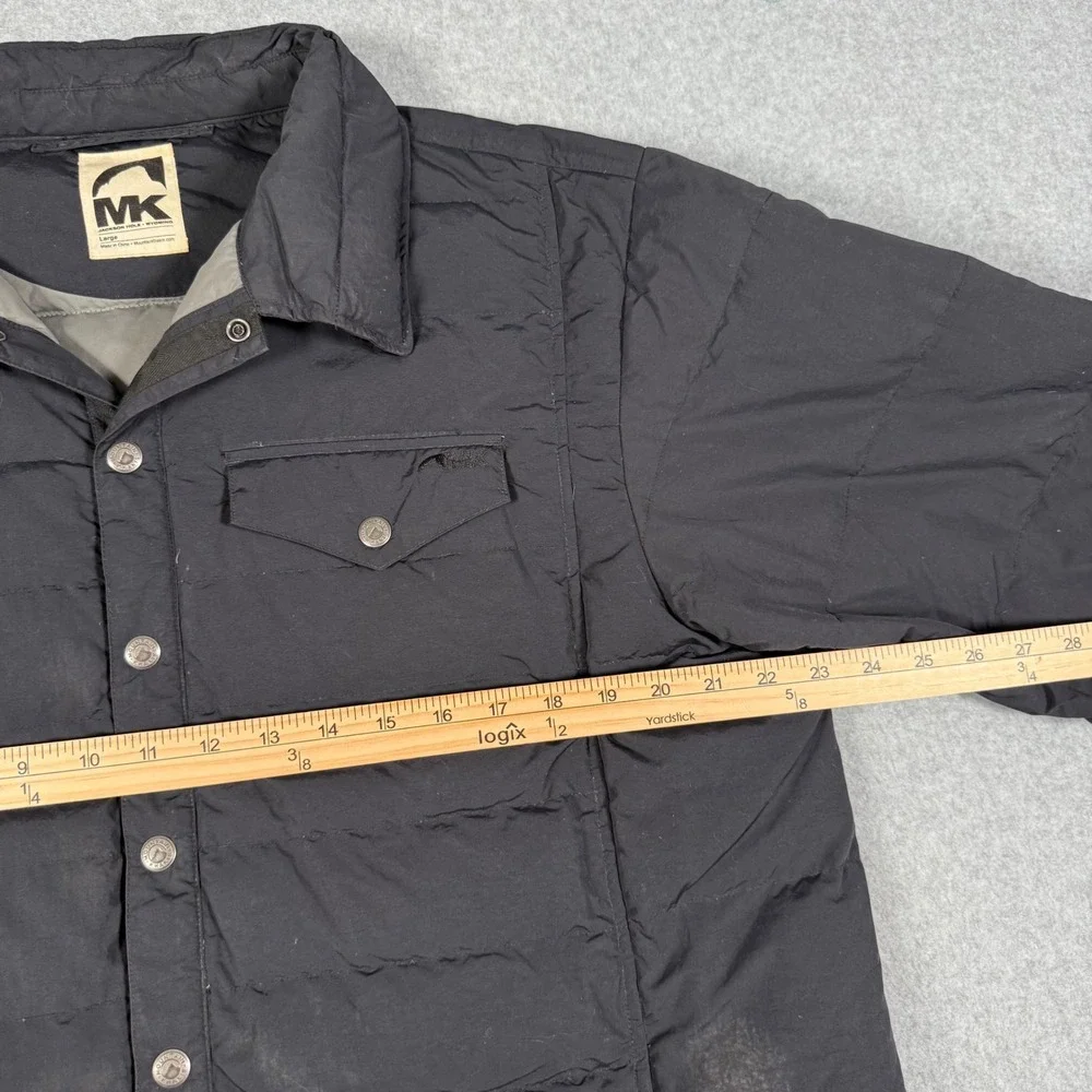 Mountain Khakis Mens Black Down Quilted Puffer Shirt Jacket Size Large MK Puffer